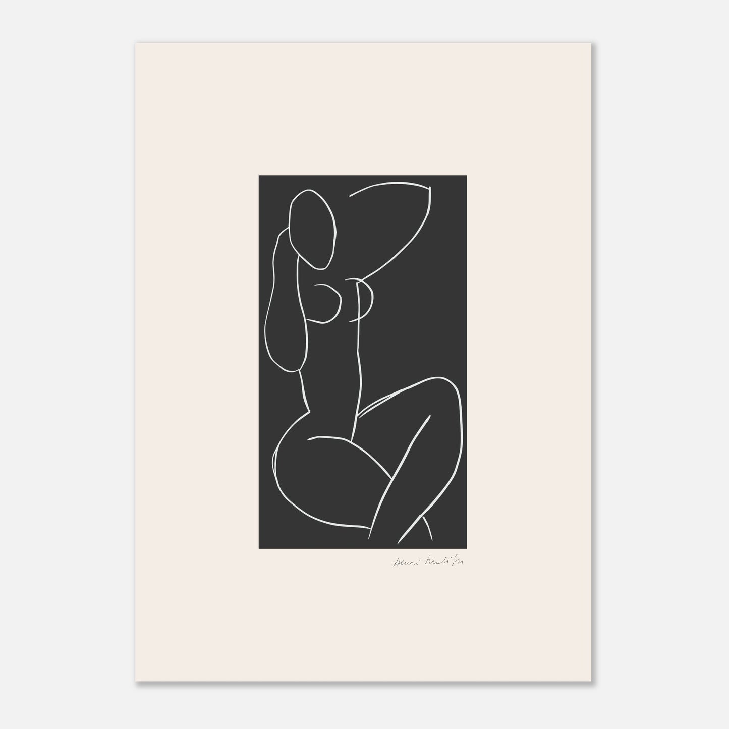 Henri Matisse sentado nu, com as pernas cruzadas, 1995