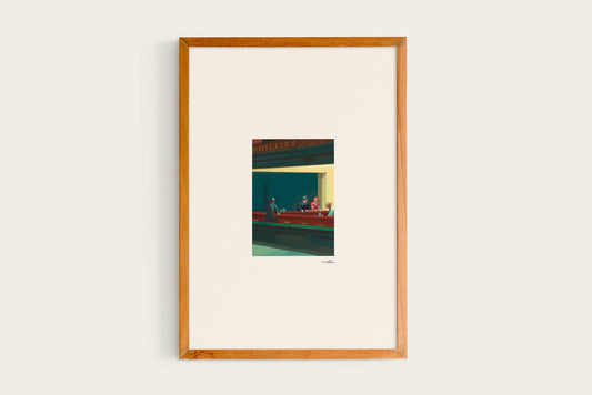 Edward Hopper, Nighthawks, 1942 Vertical II (mit Reisepass, Passepartout)