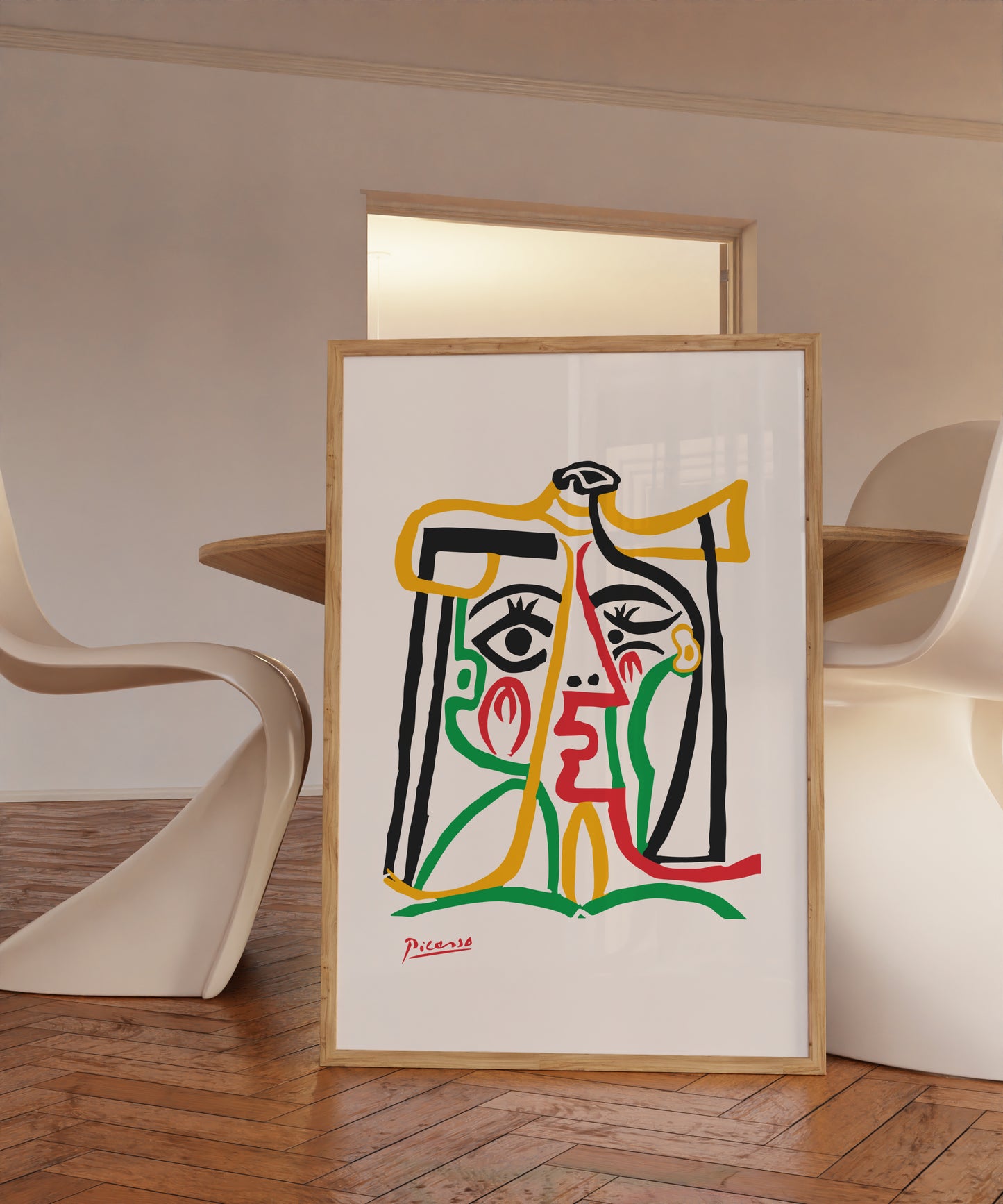 Reproduction du Portrait de Jacqueline au Chapeau de Paille de Picasso