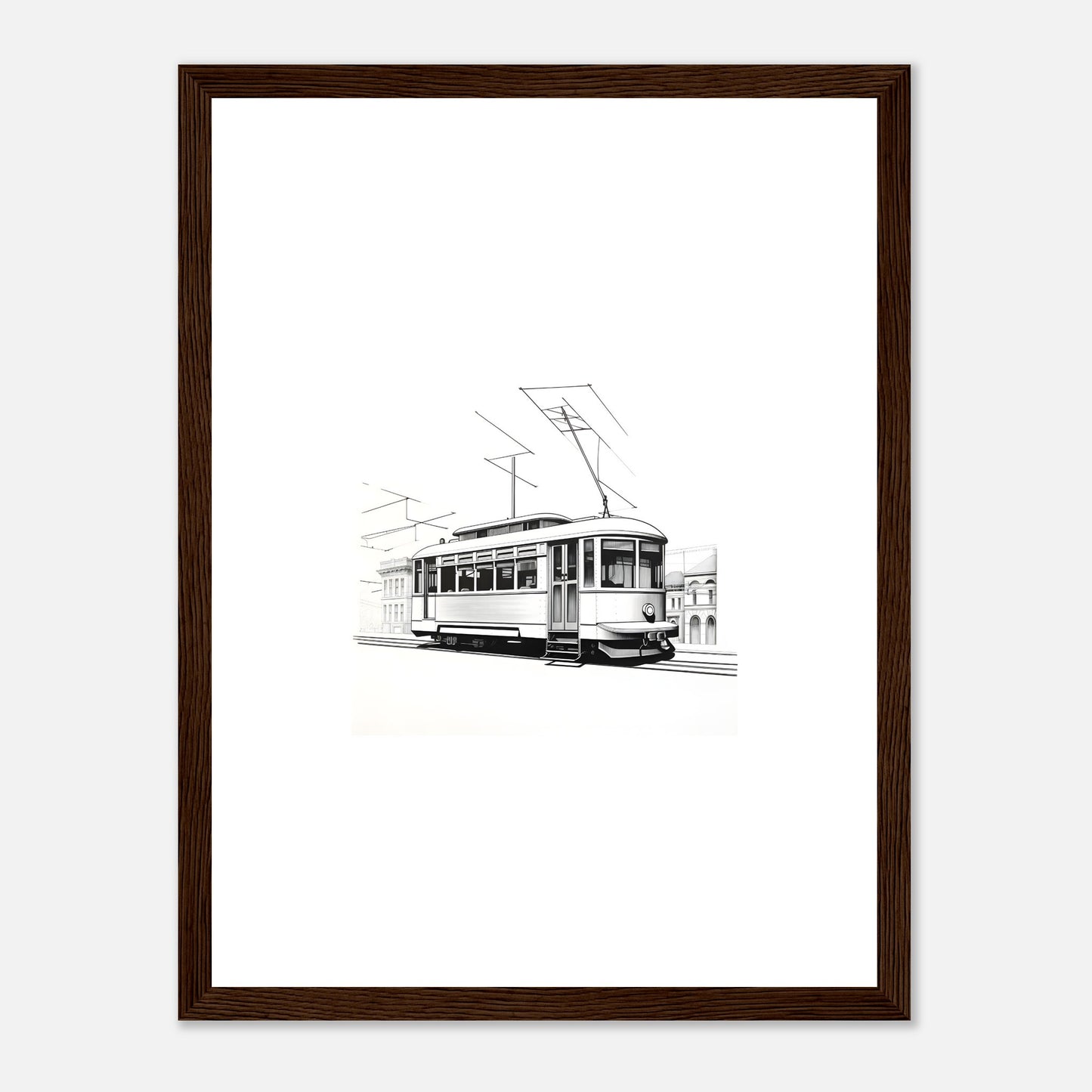 Dessin détaillé du tramway de Lisbonne 