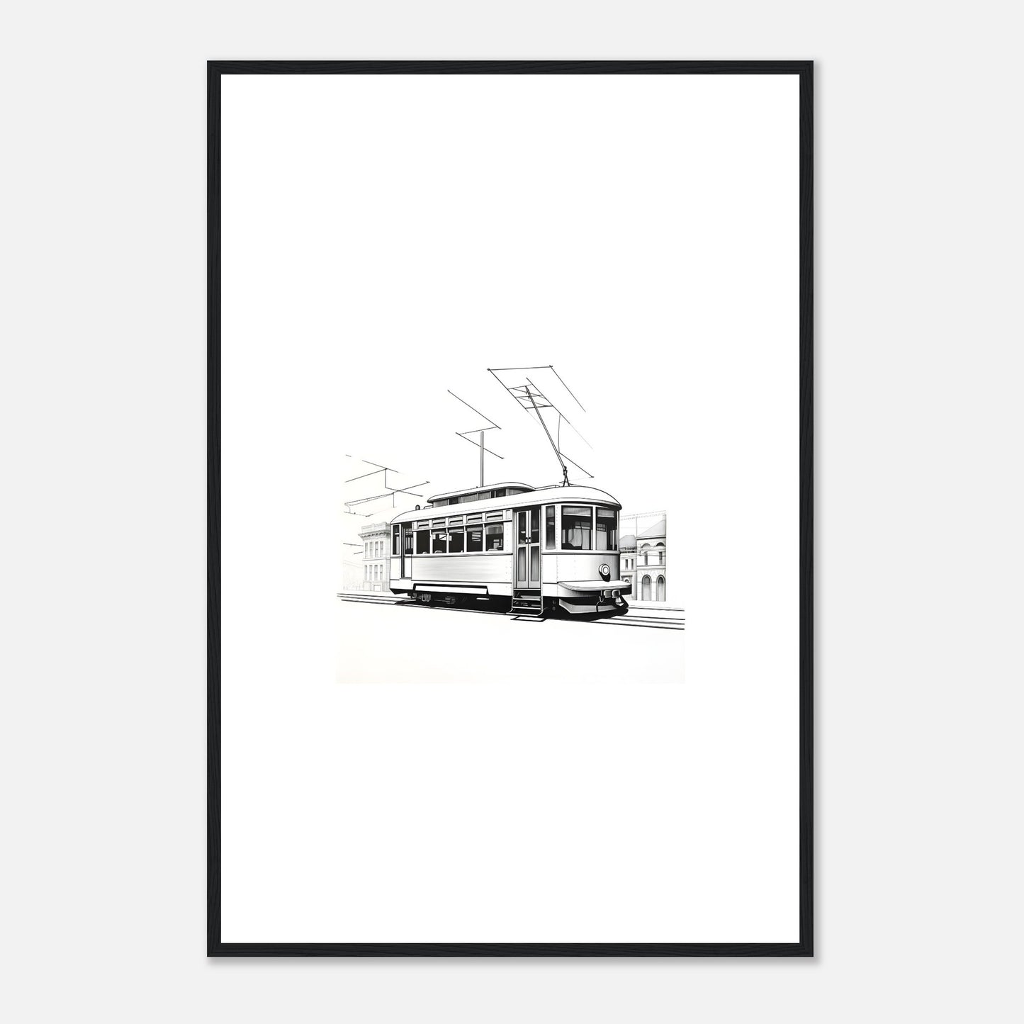 Dessin détaillé du tramway de Lisbonne 