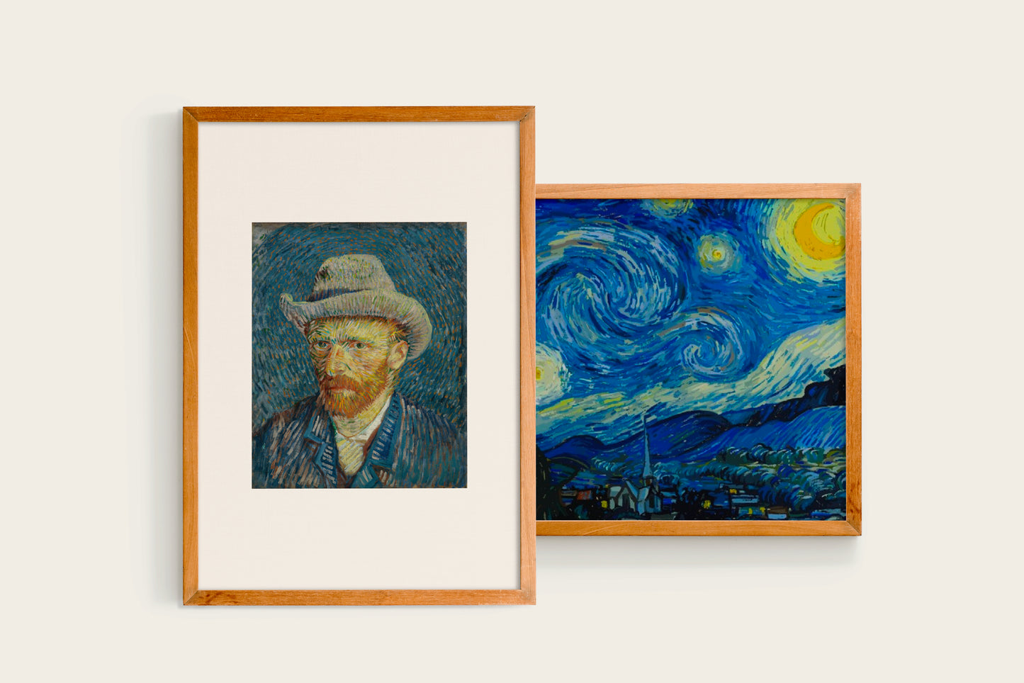 Bundle: Vincent Van Gogh, Starry Night and Self Portrait with Grey Felt Hat