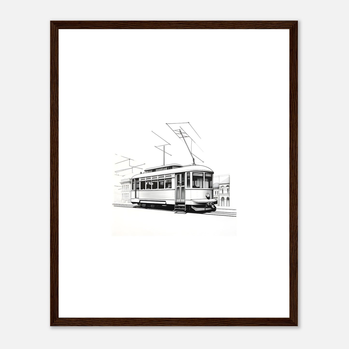 Dessin détaillé du tramway de Lisbonne 