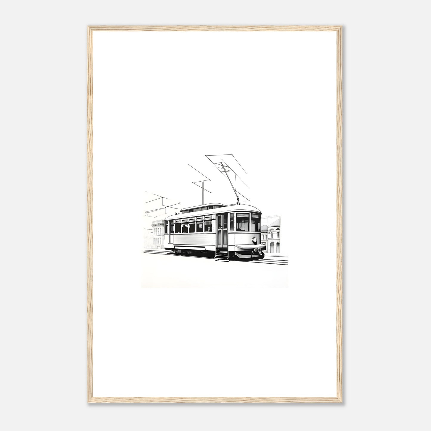 Dessin détaillé du tramway de Lisbonne 