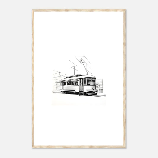 Dessin détaillé du tramway de Lisbonne 