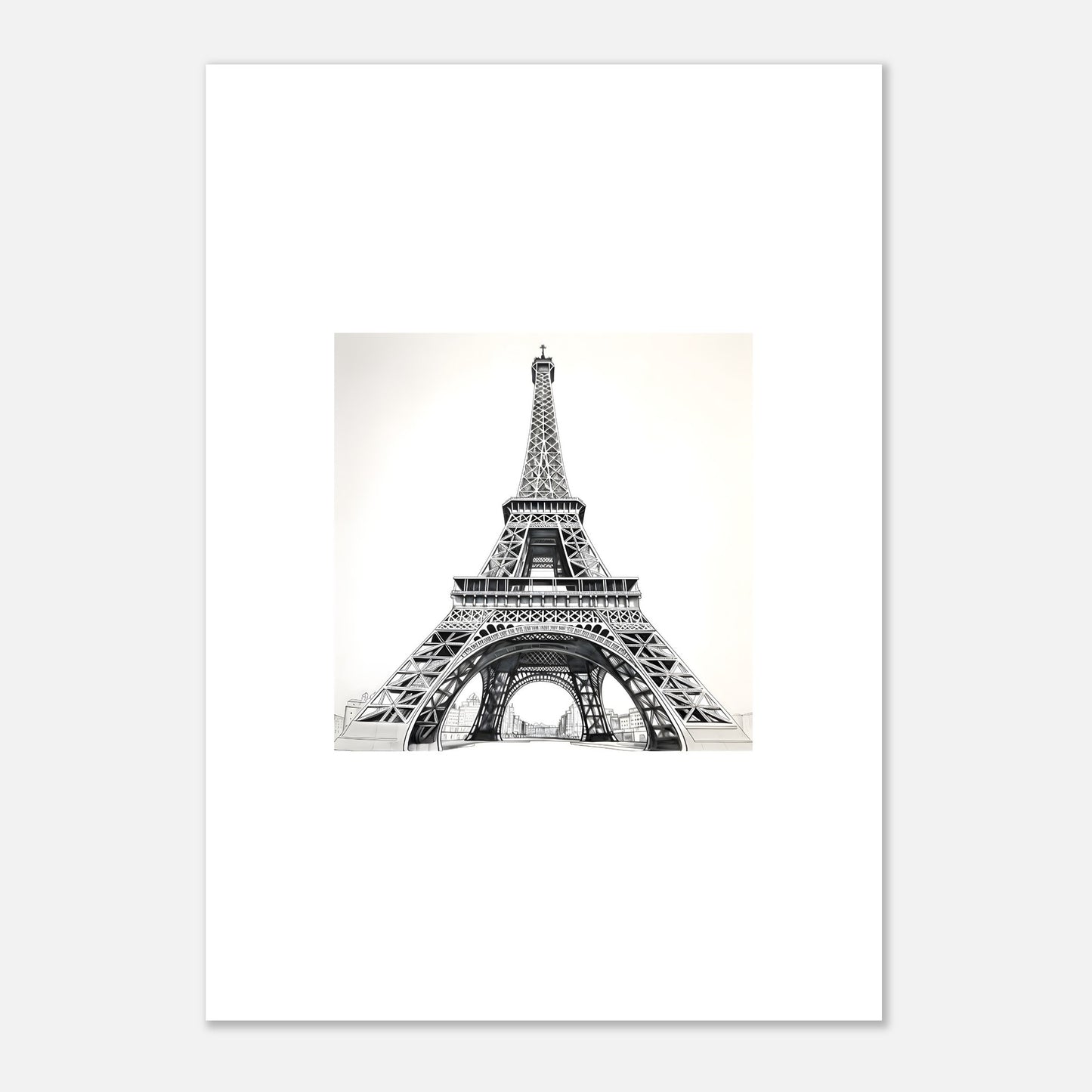 Eiffel Tower Detailed Drawing