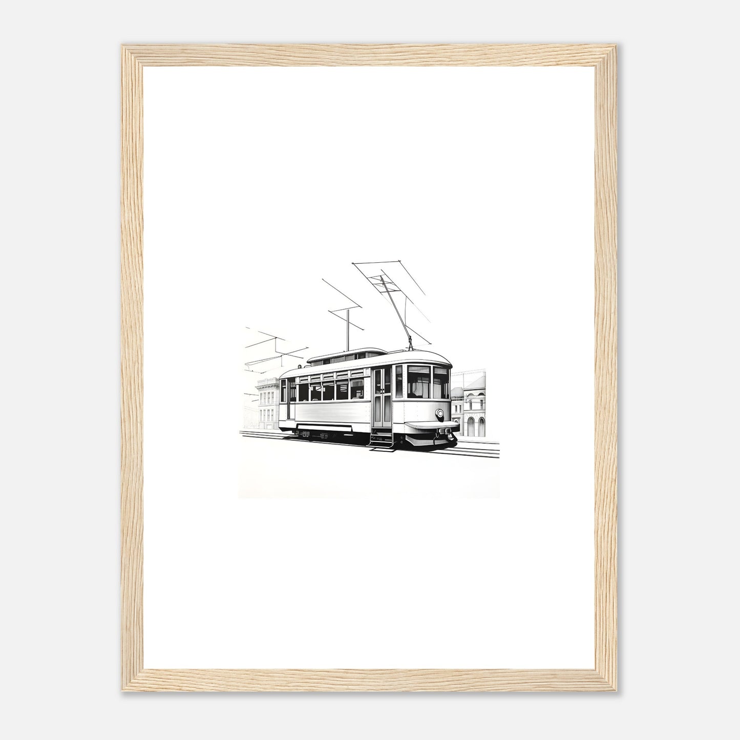 Dessin détaillé du tramway de Lisbonne 