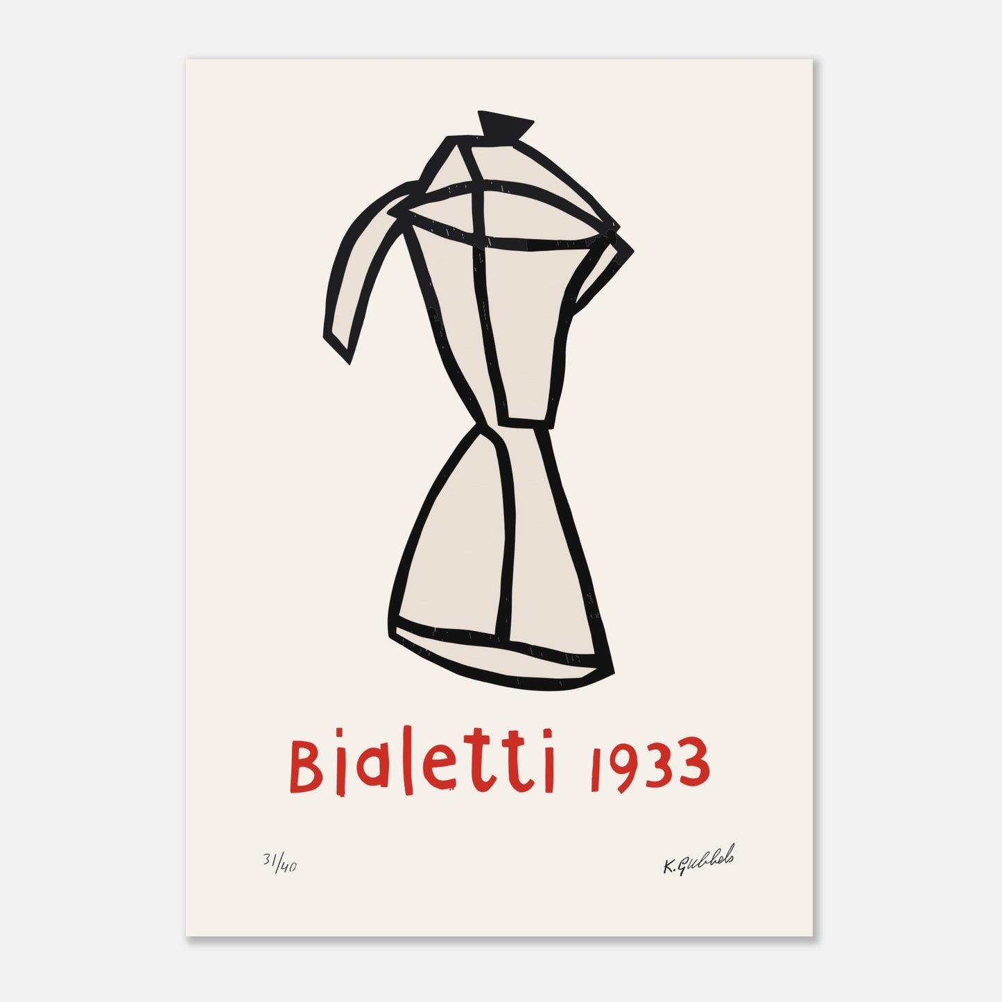 Bialetti 1933 par Klaas Gubbels, représentation originale