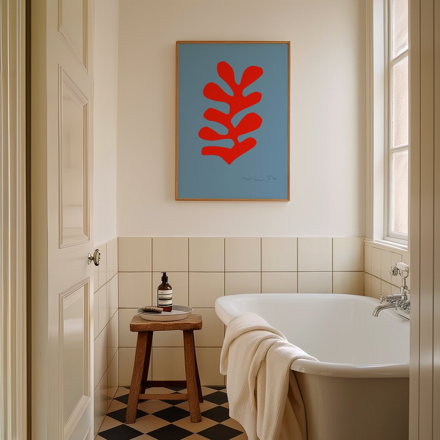 Henri Matisse, Red Algae on Sky Blue Background, Undated