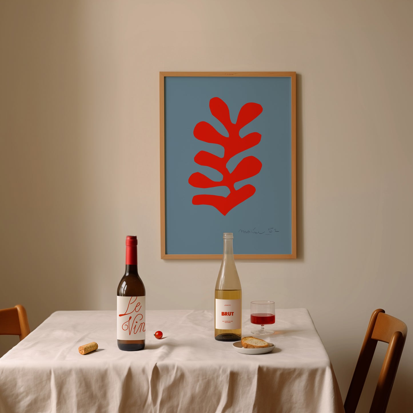 Henri Matisse, Red Algae on Sky Blue Background, Undated