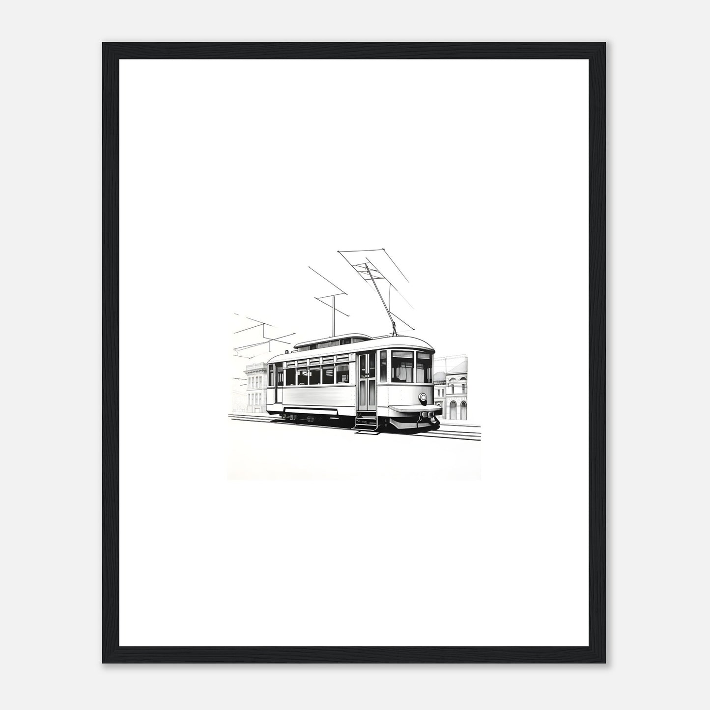 Dessin détaillé du tramway de Lisbonne 