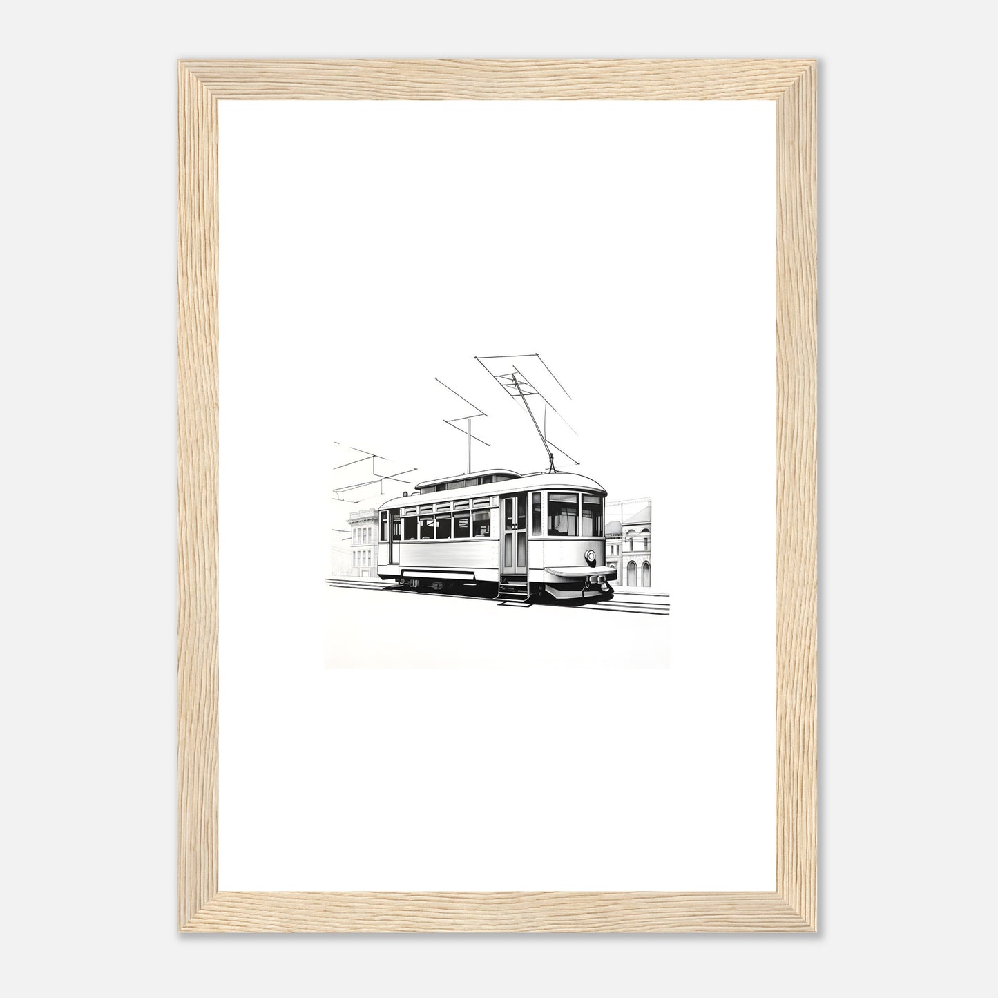 Dessin détaillé du tramway de Lisbonne 