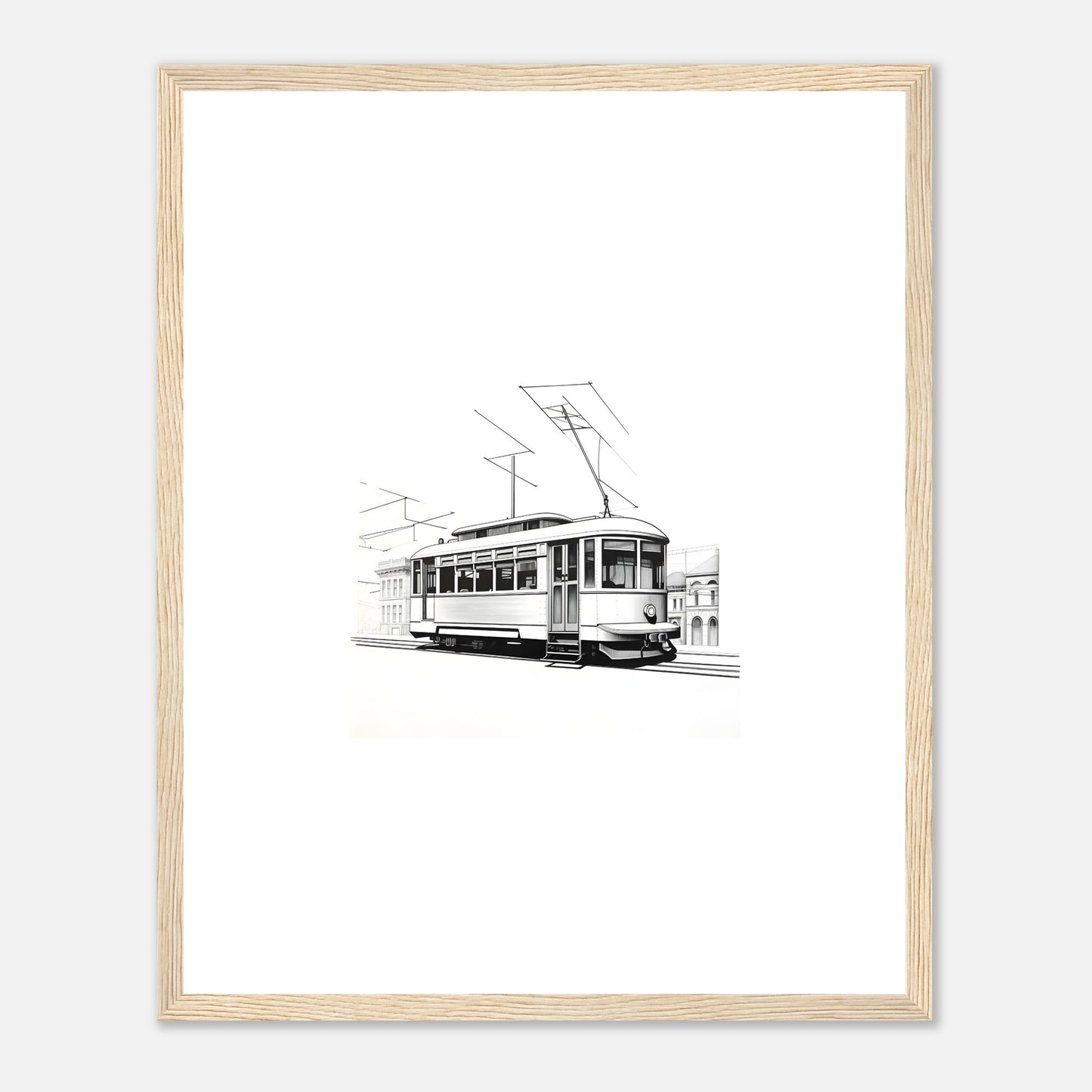 Dessin détaillé du tramway de Lisbonne 