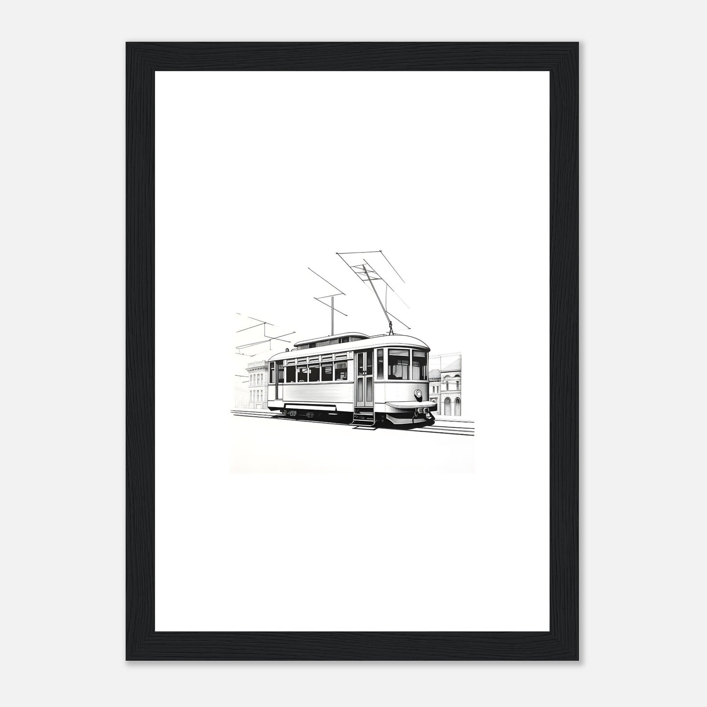 Dessin détaillé du tramway de Lisbonne 