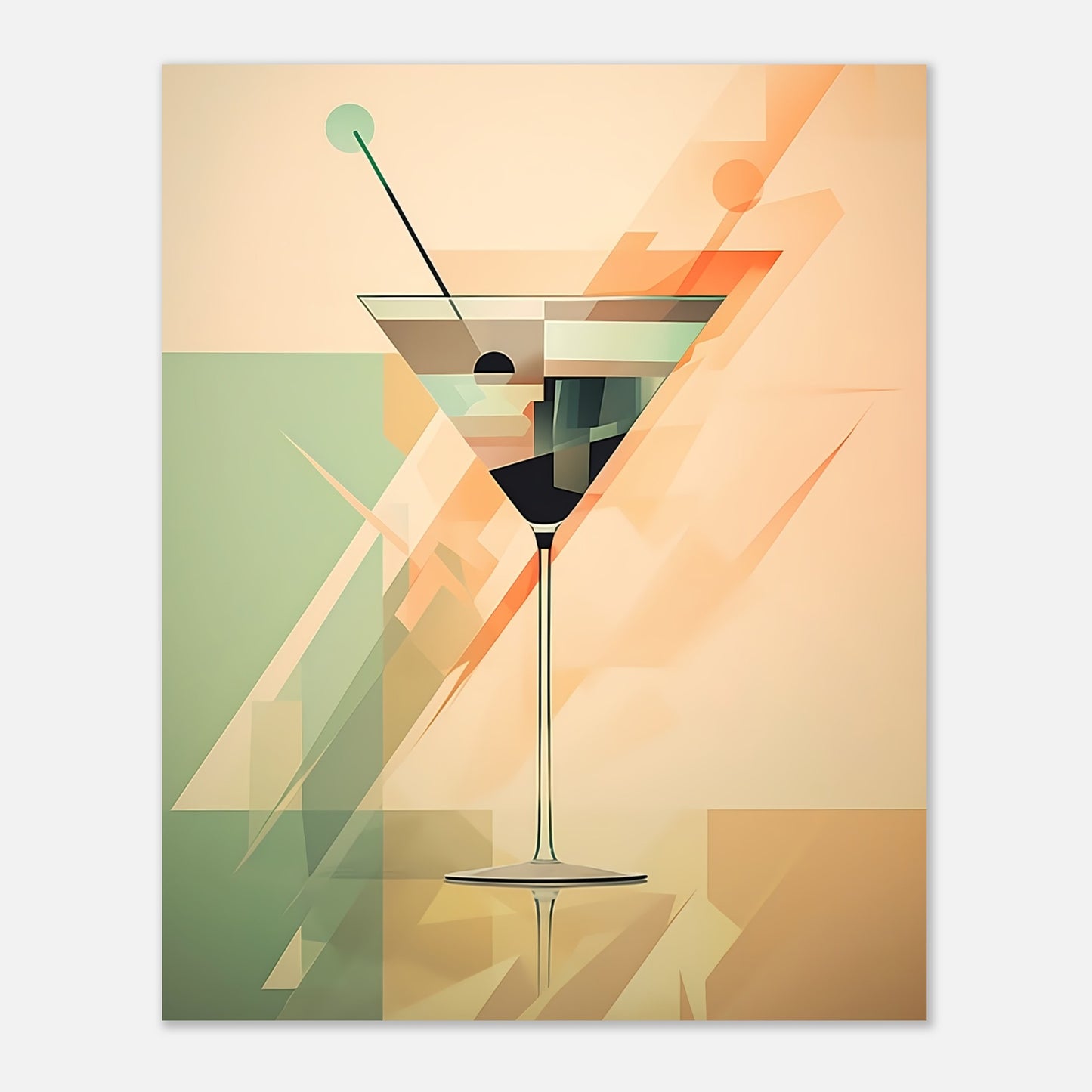 Geometric Martini Symphony: Artistry in Every Sip