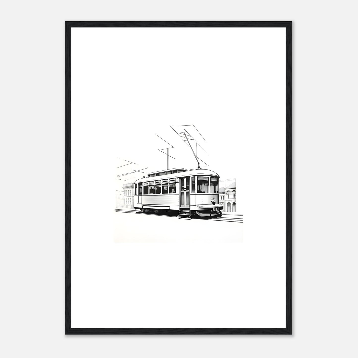 Dessin détaillé du tramway de Lisbonne 