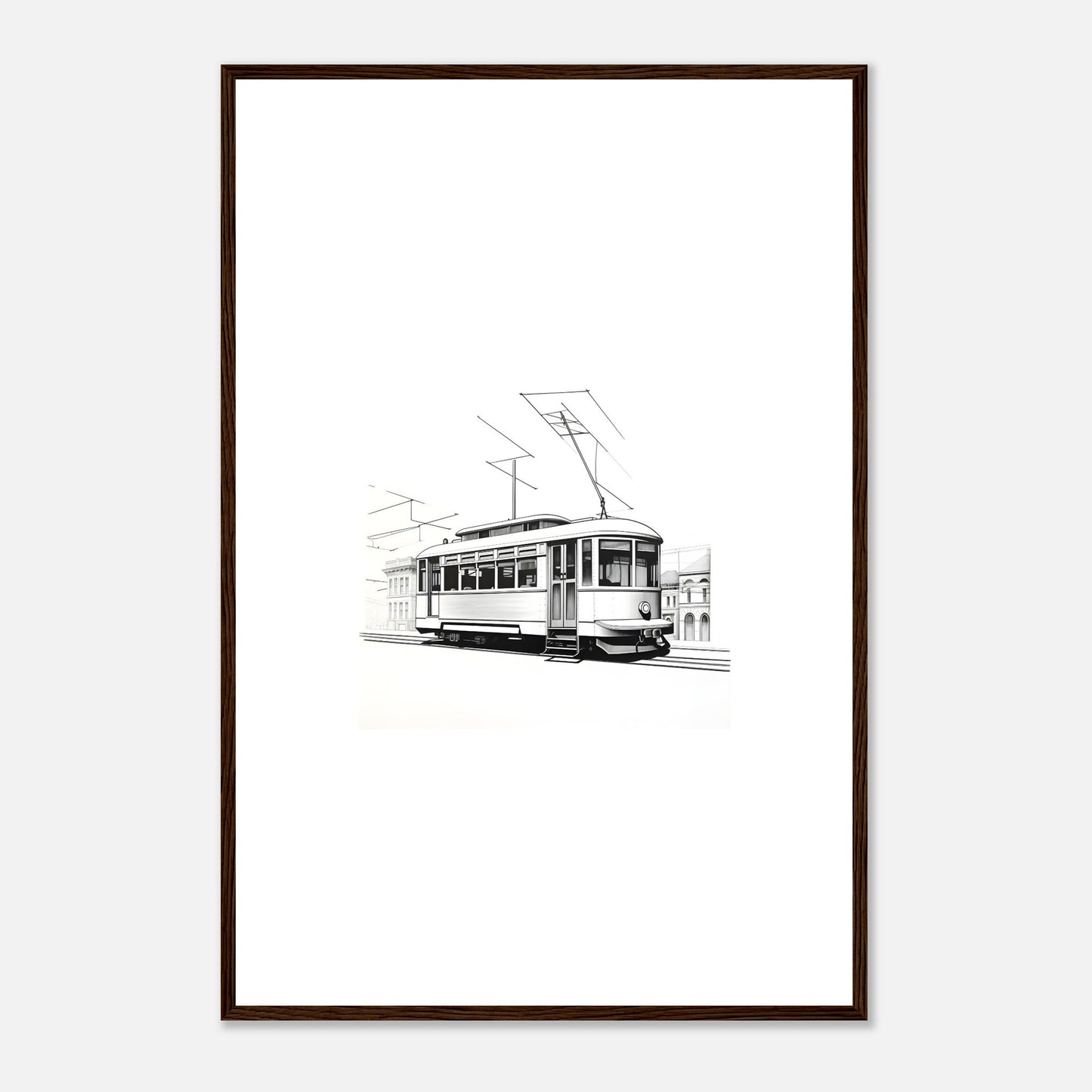 Dessin détaillé du tramway de Lisbonne 