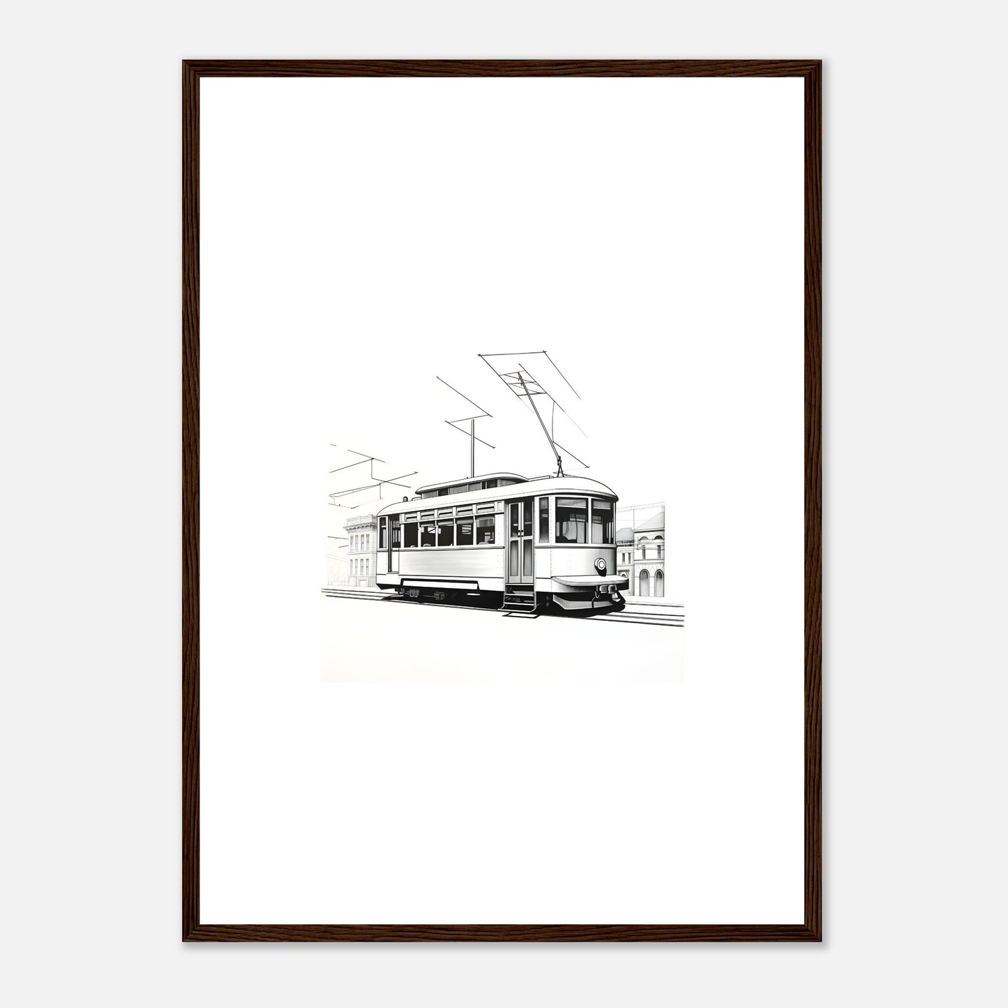 Dessin détaillé du tramway de Lisbonne 