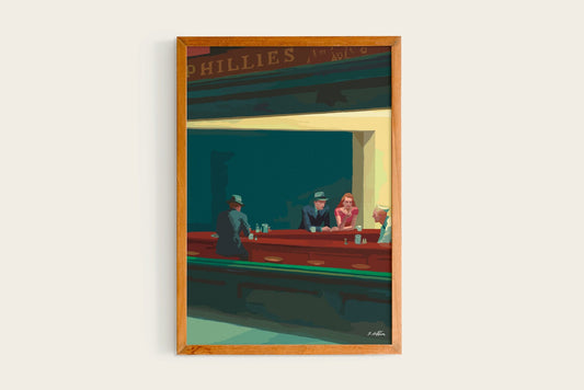 Edward Hopper, Nighthawks, 1942 Verticale II 